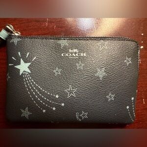 Coach Navy Wristlet with Light Blue Star Design